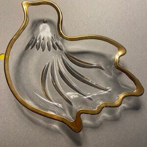 Glass trim in gold candy dishes